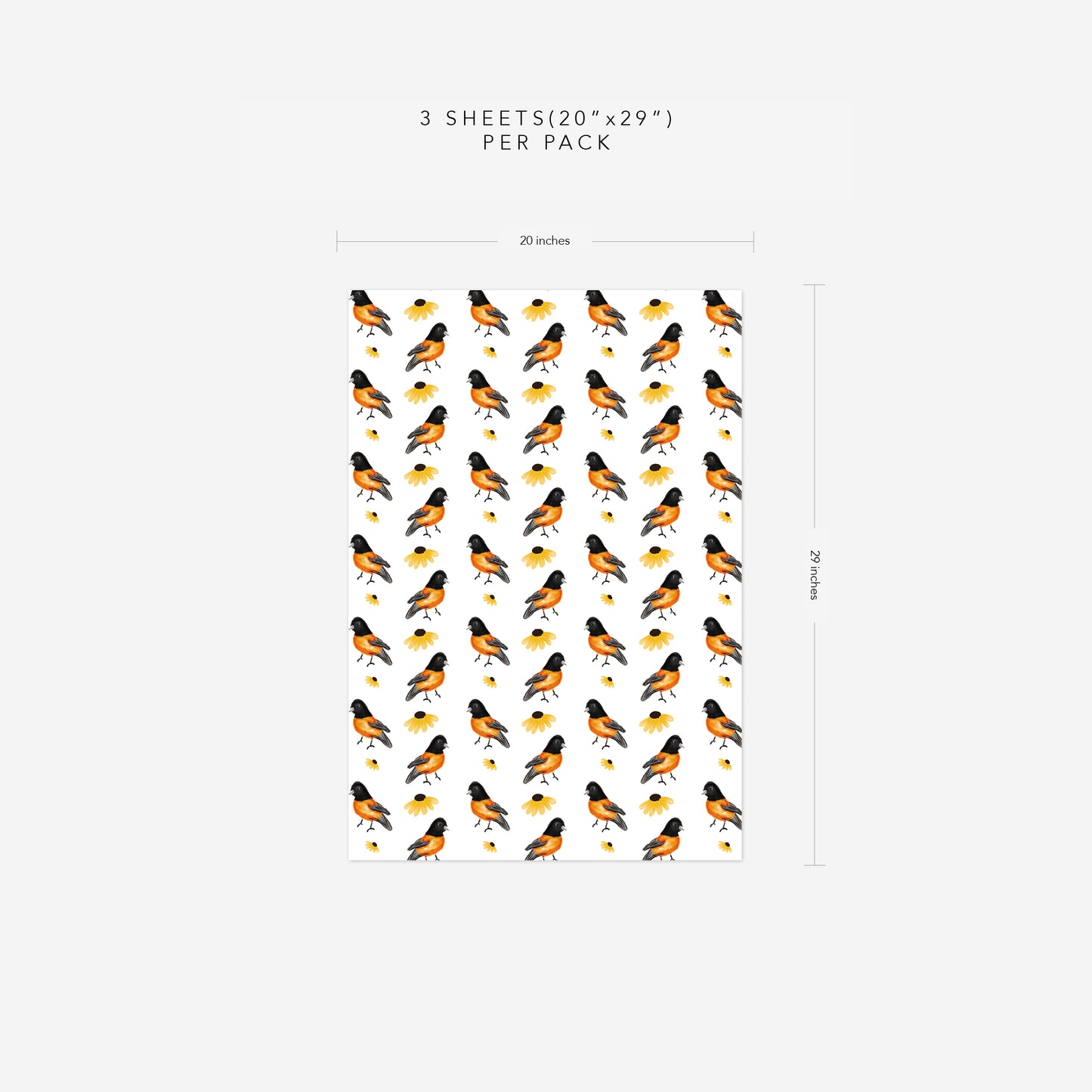Baltimore Oriole Bird Wrapping Paper