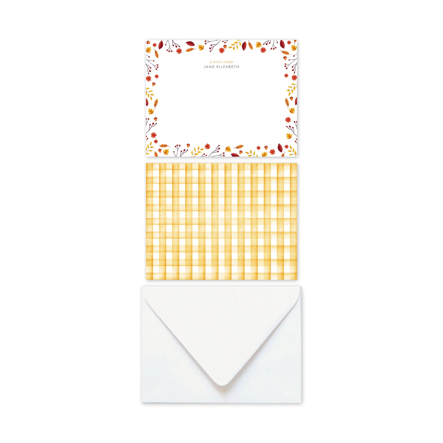 Fall Pattern Stationery Notecards