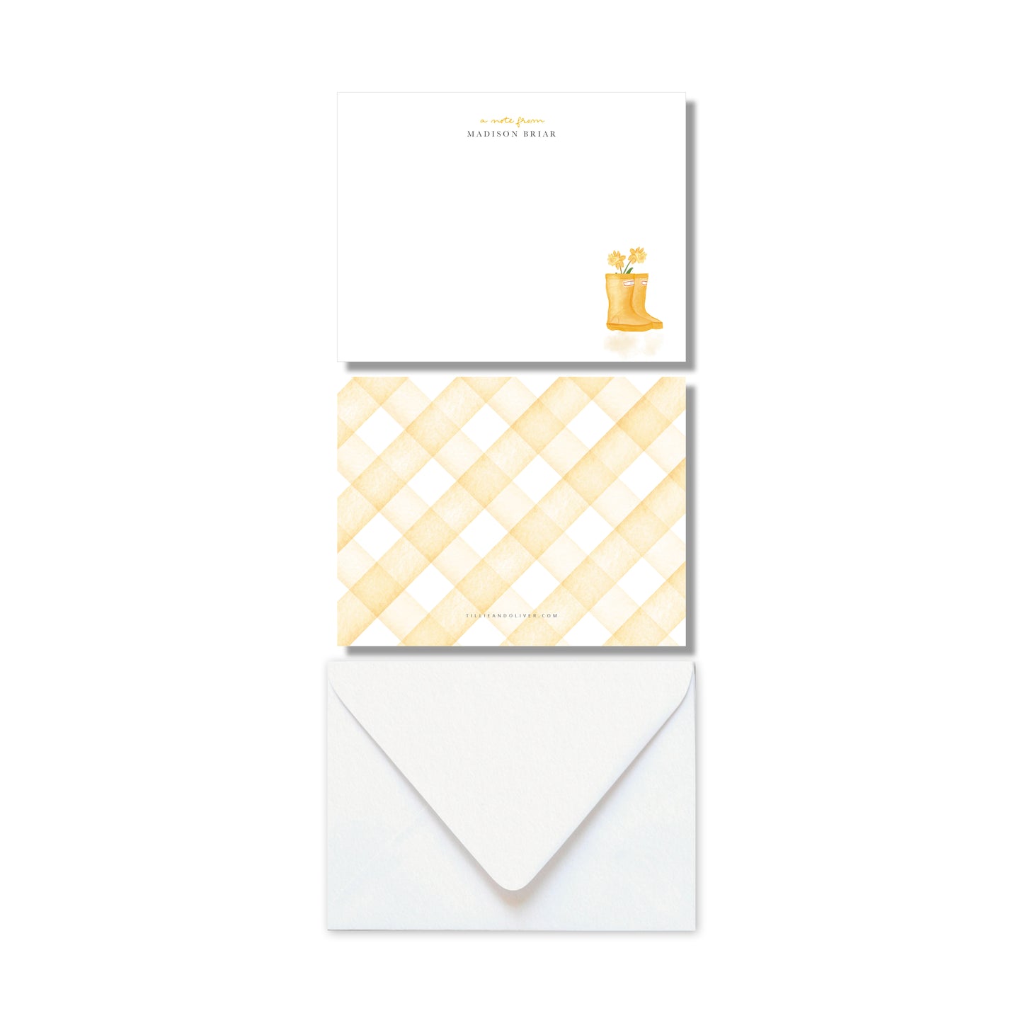 Rain Boots Stationery Notecards