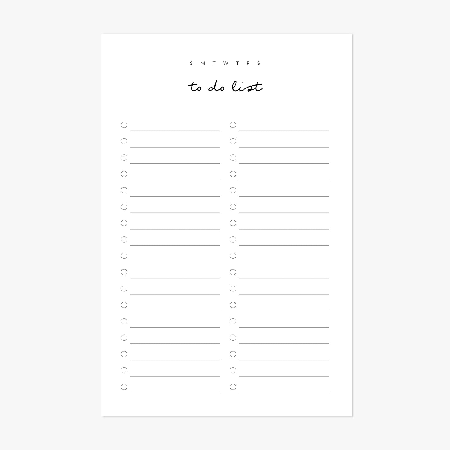 To Do List Cursive Notepad