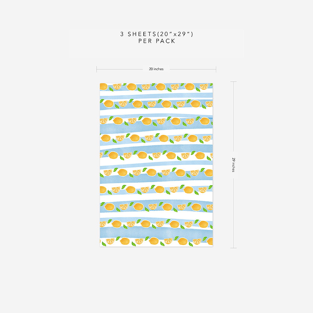 Lemon & Stripes Wrapping Paper