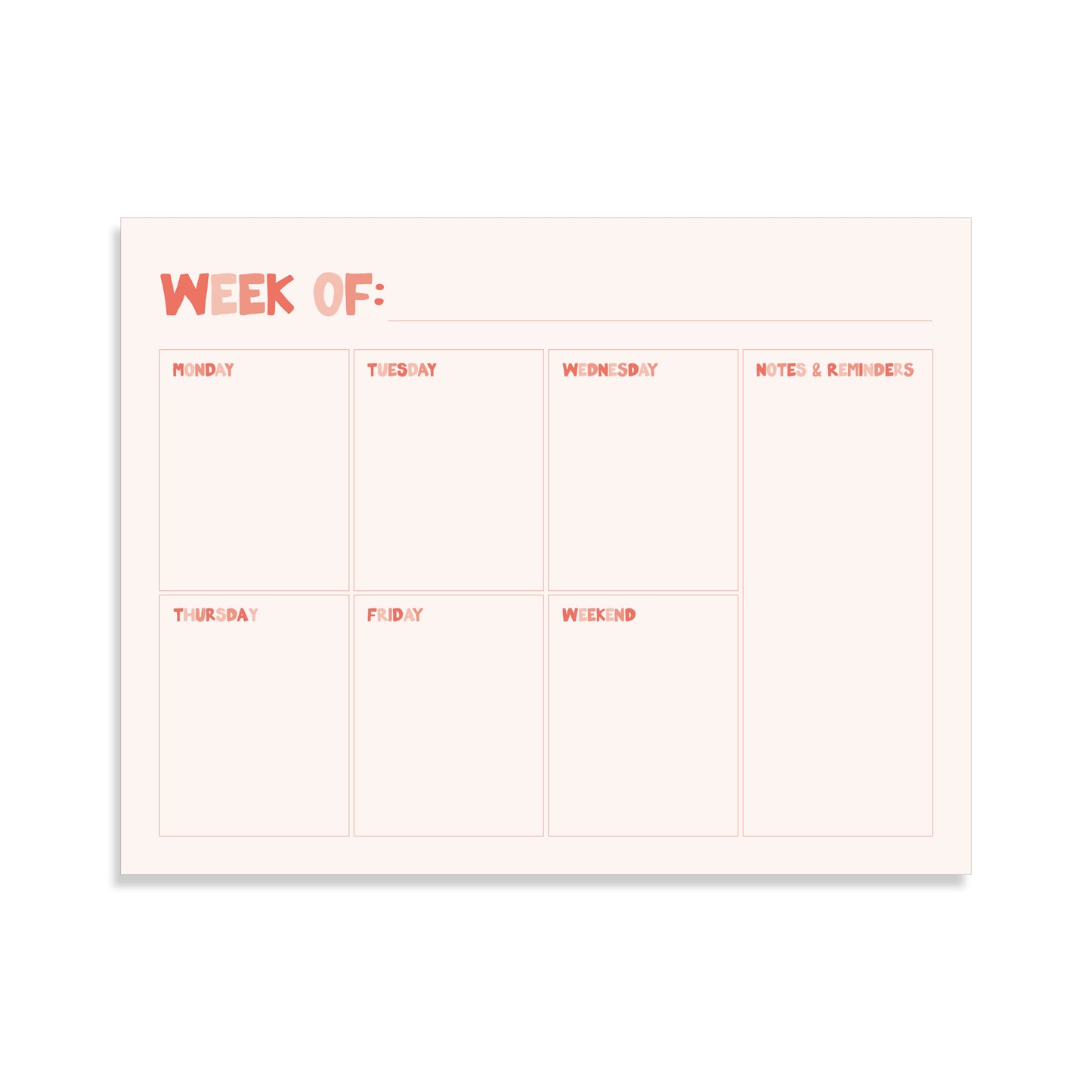 COMING SOON: Bubble Gum Pink Weekly Planner Notepad