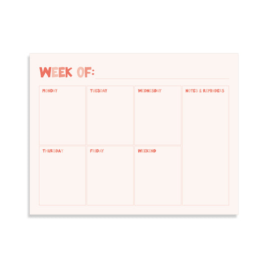 COMING SOON: Bubble Gum Pink Weekly Planner Notepad