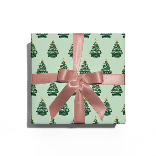 Retro Christmas Tree Wrapping Paper