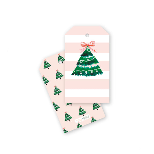Christmas Tree Striped Gift Tags