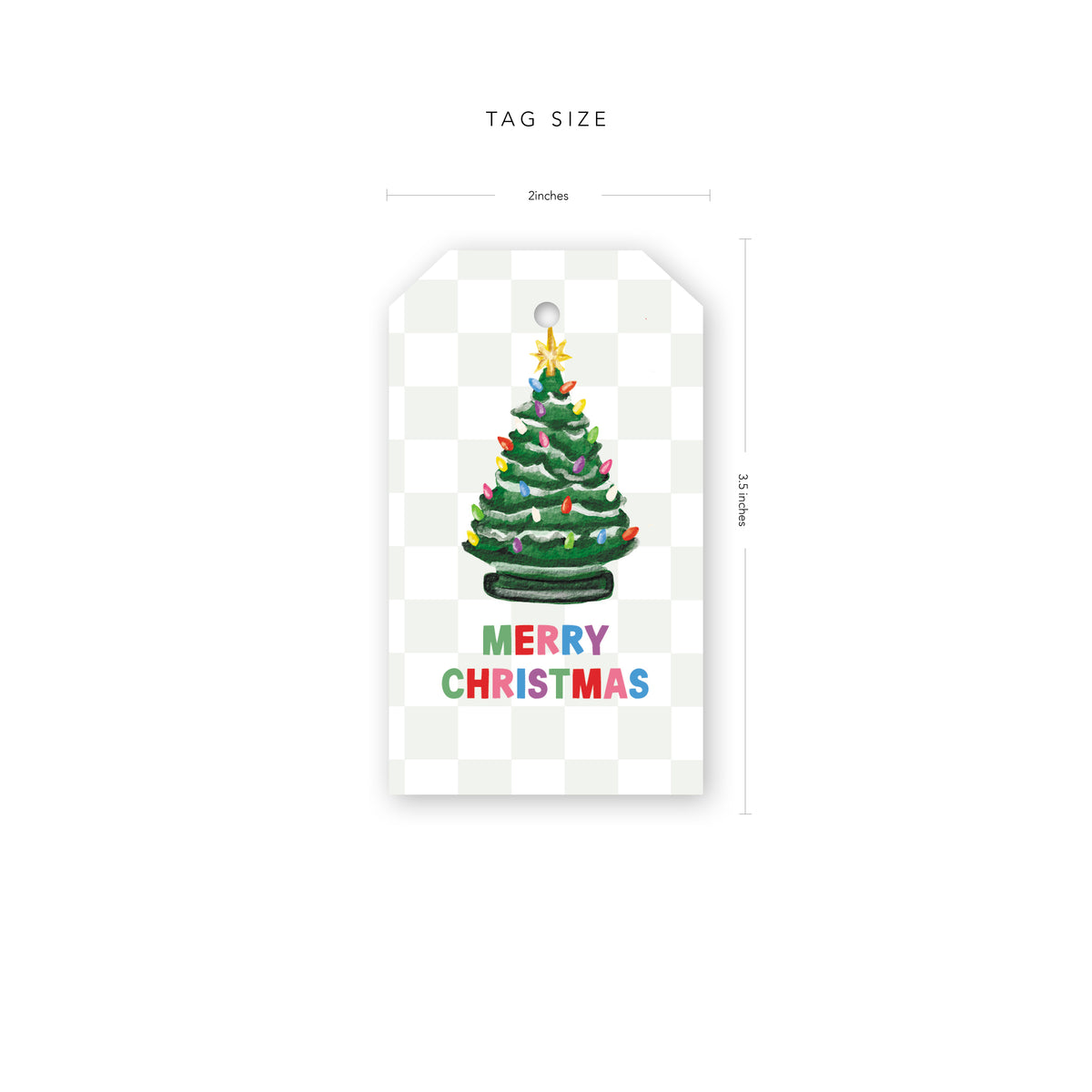 Retro Christmas Tree Gift Tags