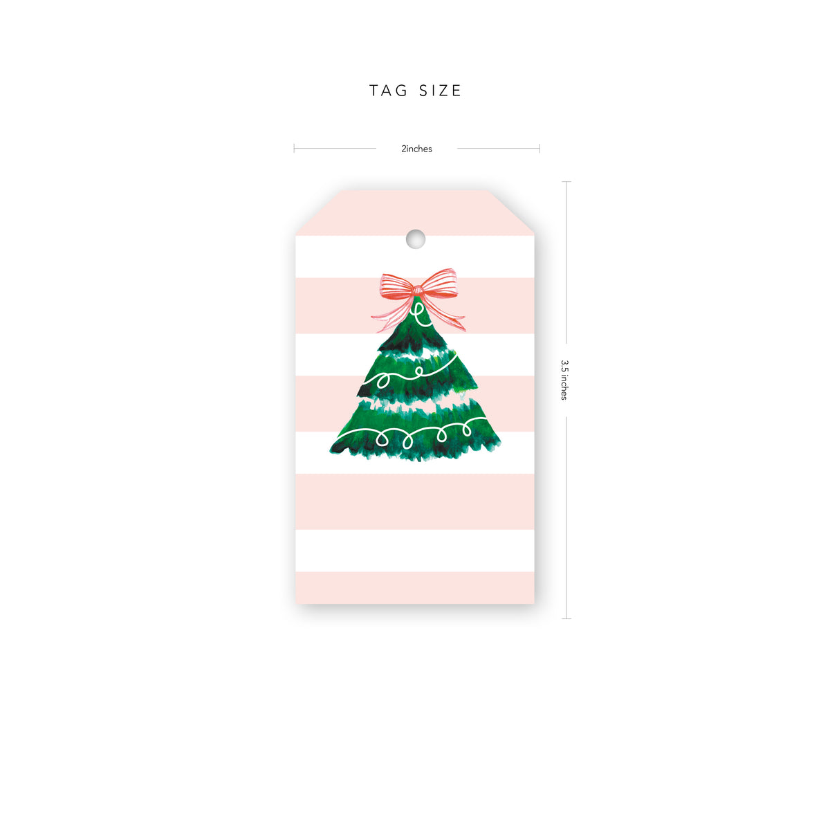 Christmas Tree Striped Gift Tags