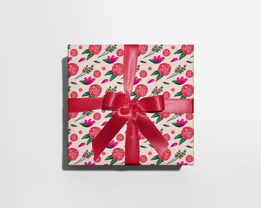 Pink Floral Wrapping Paper
