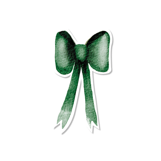 Green Holiday Bow Sticker