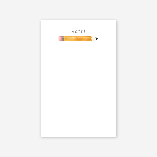 "Notes" notepad with pencil image