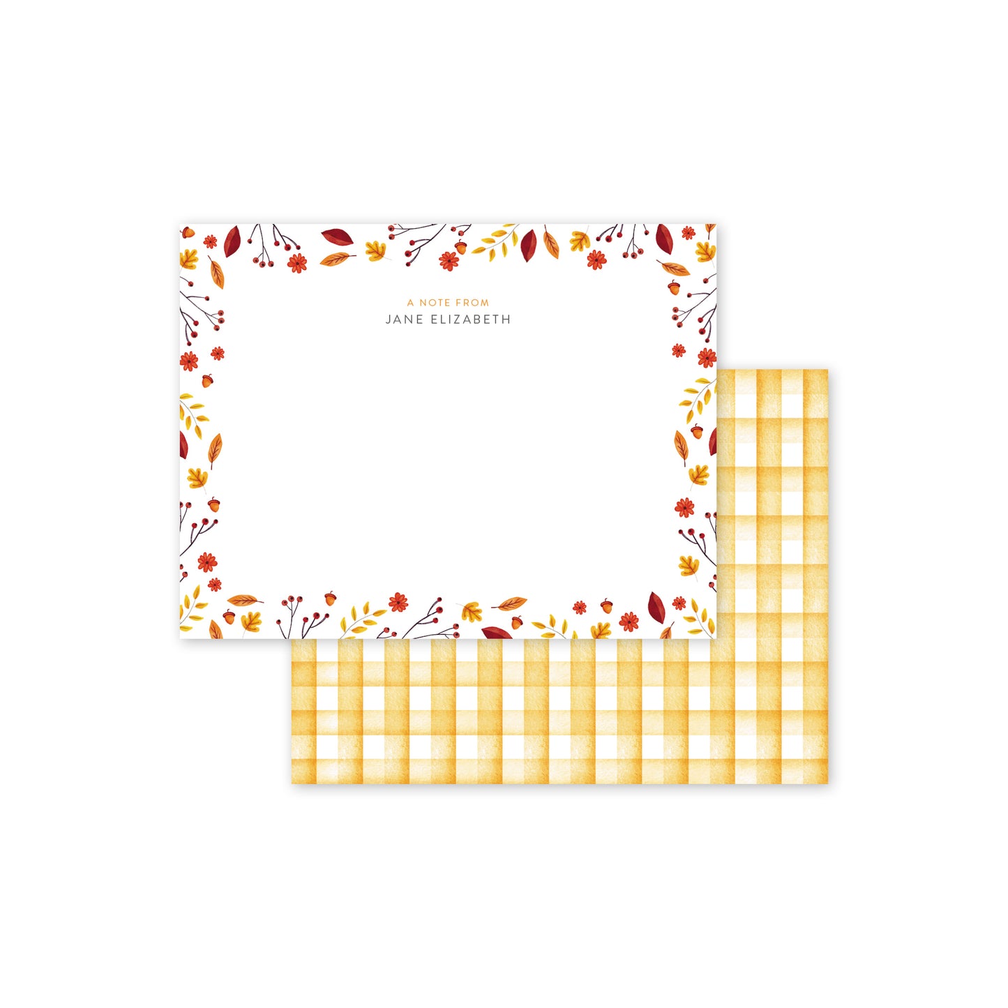 Fall Pattern Stationery Notecards