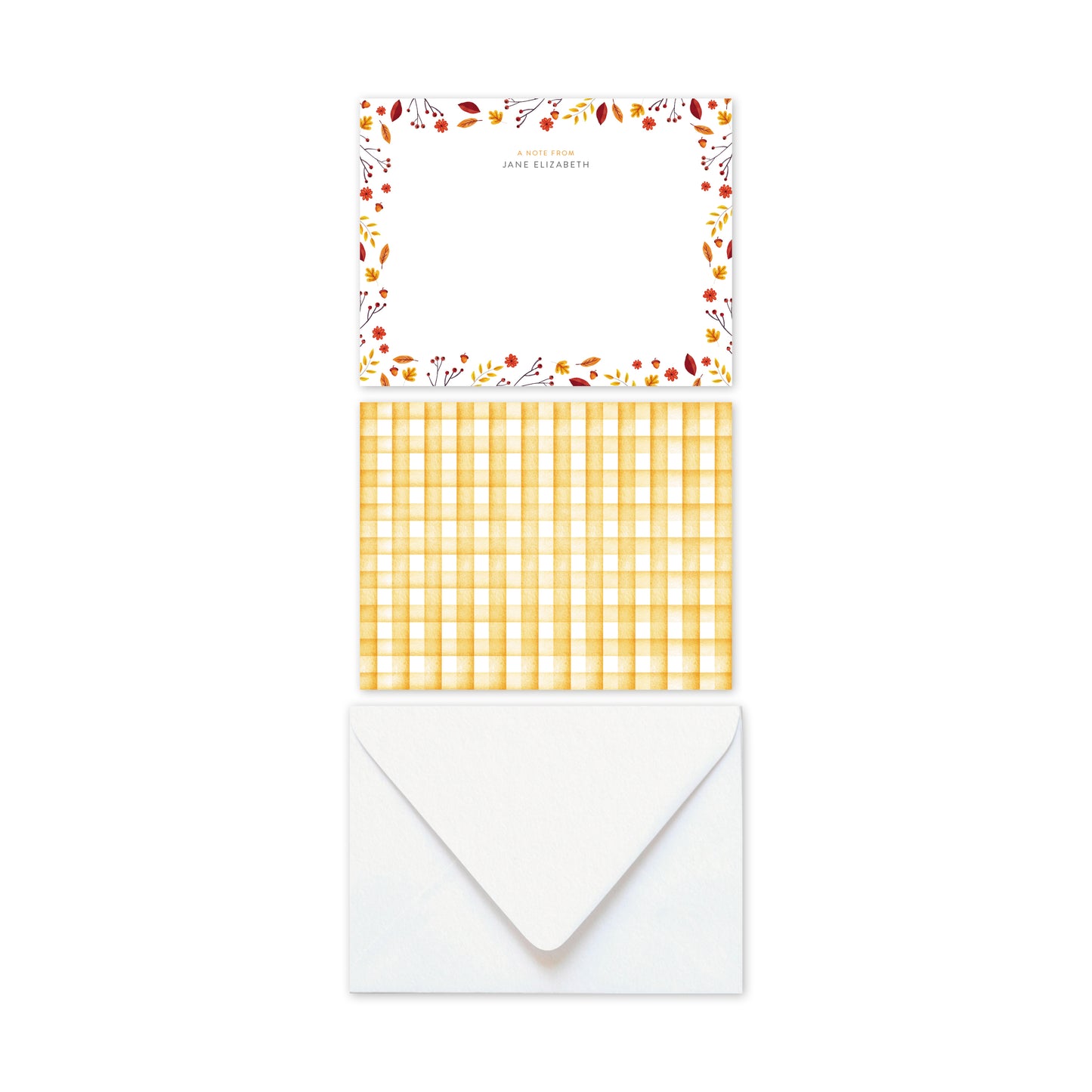 Fall Pattern Stationery Notecards