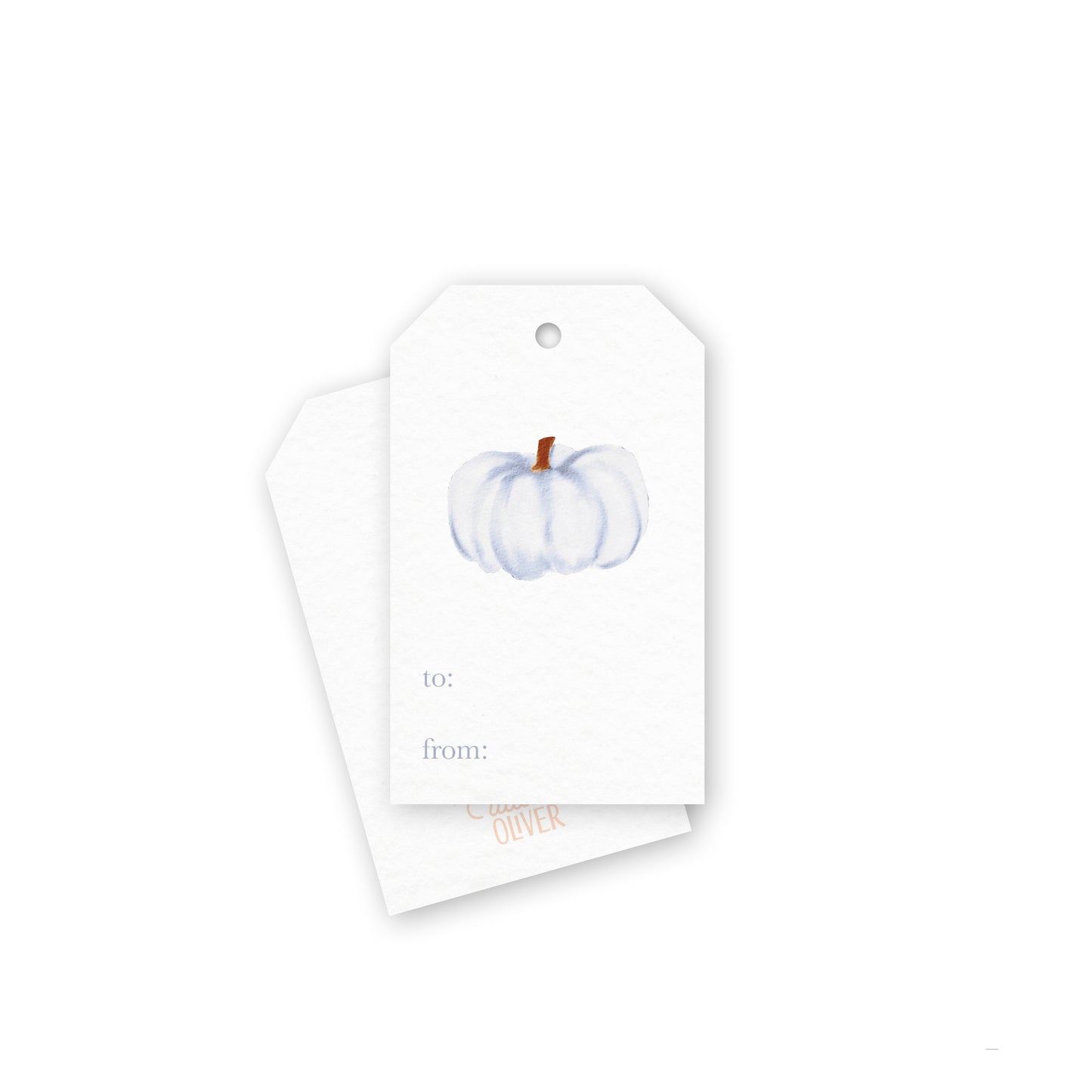 Dusty Blue Pumpkins Gift Tags