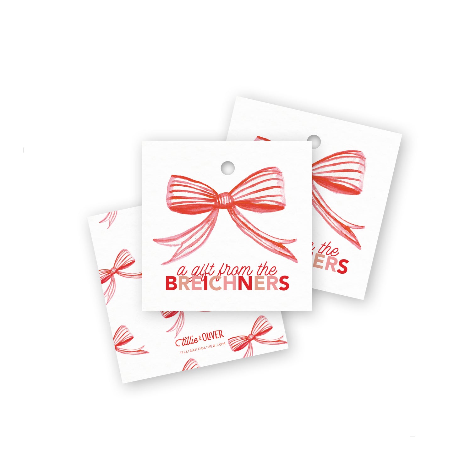 Red Ribbon Gift Tags