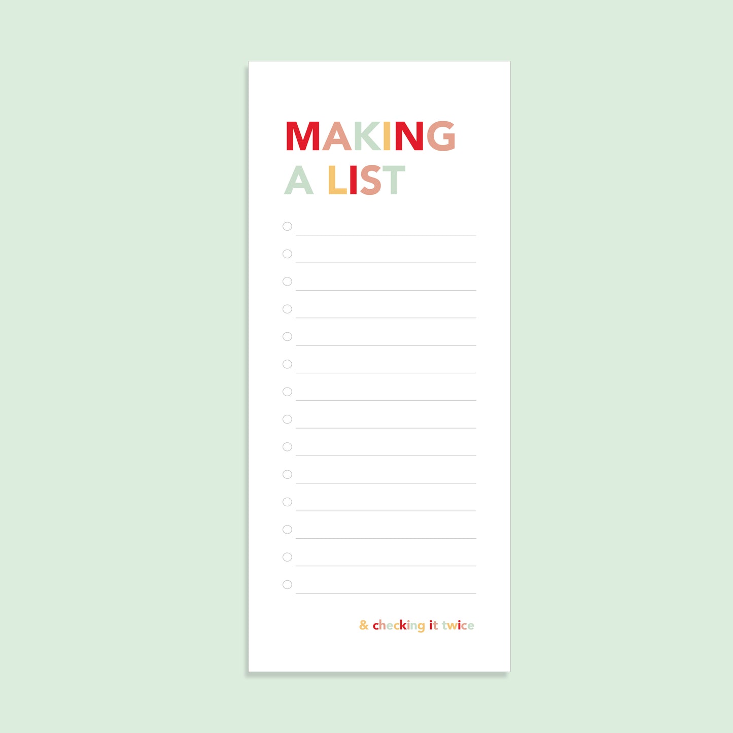 Making a List (& Checking it Twice) List Notepad