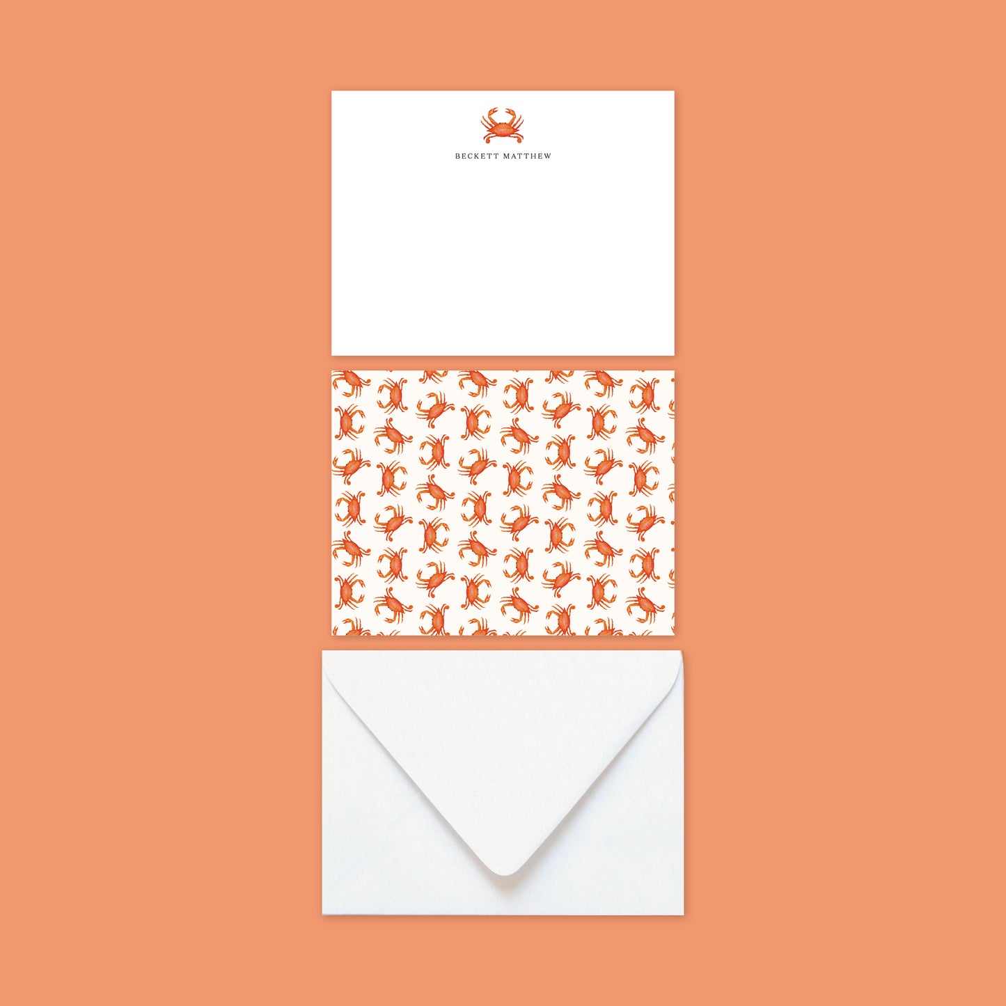 Crabby Customized Stationery Notecards