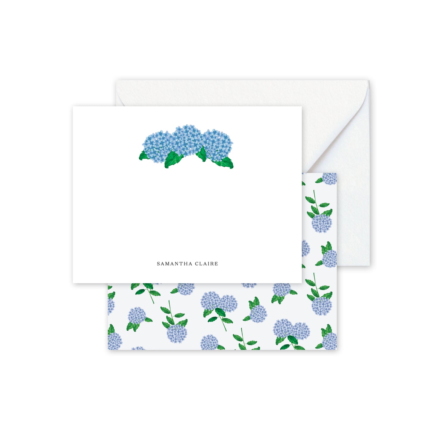 Hydrangea Customized Stationery Notecards