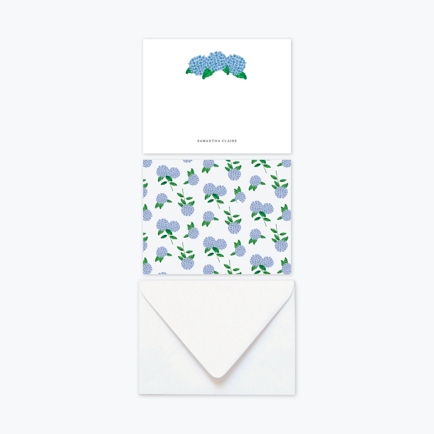 Hydrangea Customized Stationery Notecards