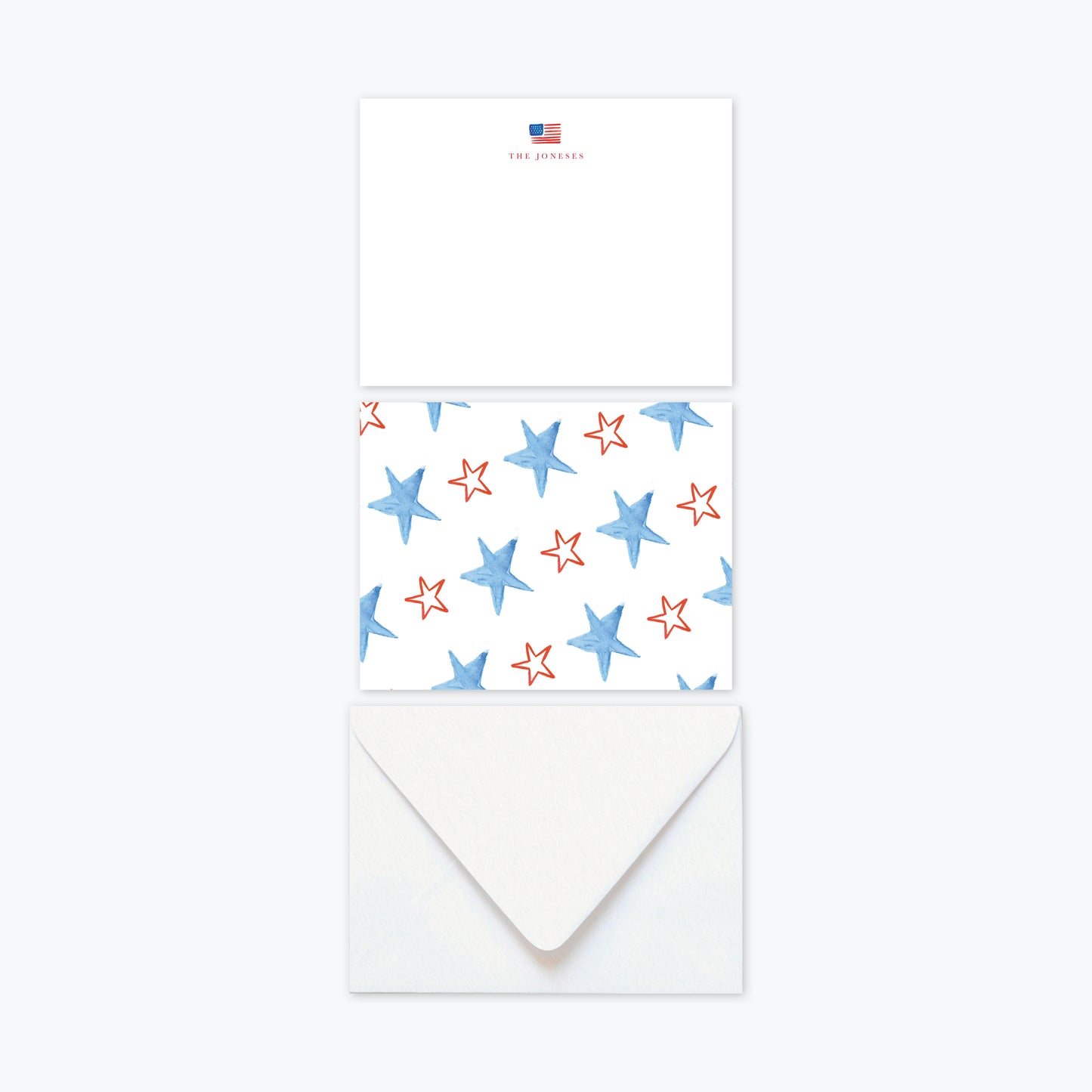 Stars and Stripes Customized Stationery Notecards