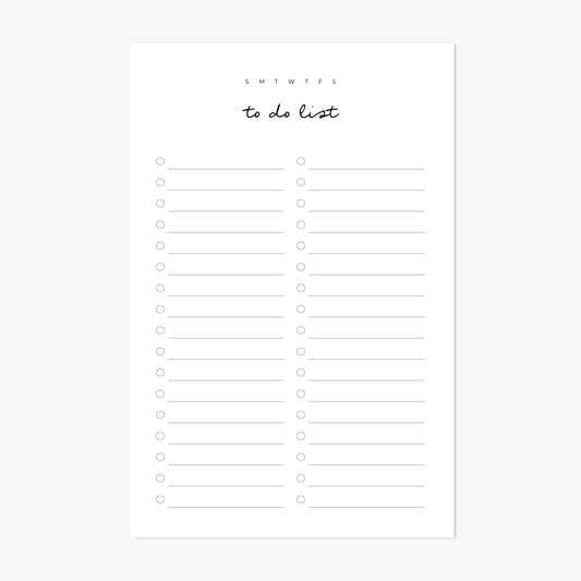 To Do List Cursive Notepad